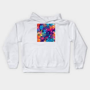 Rainbow flowers Kids Hoodie